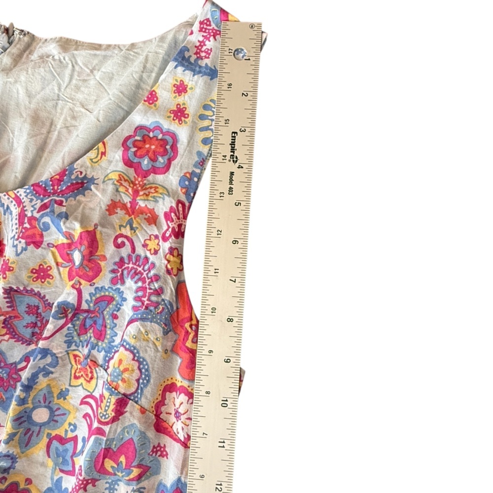 NWT Talbots Charming Floral Belted Voile Mazi Dress size 12 cotton, lined - Picture 14 of 15